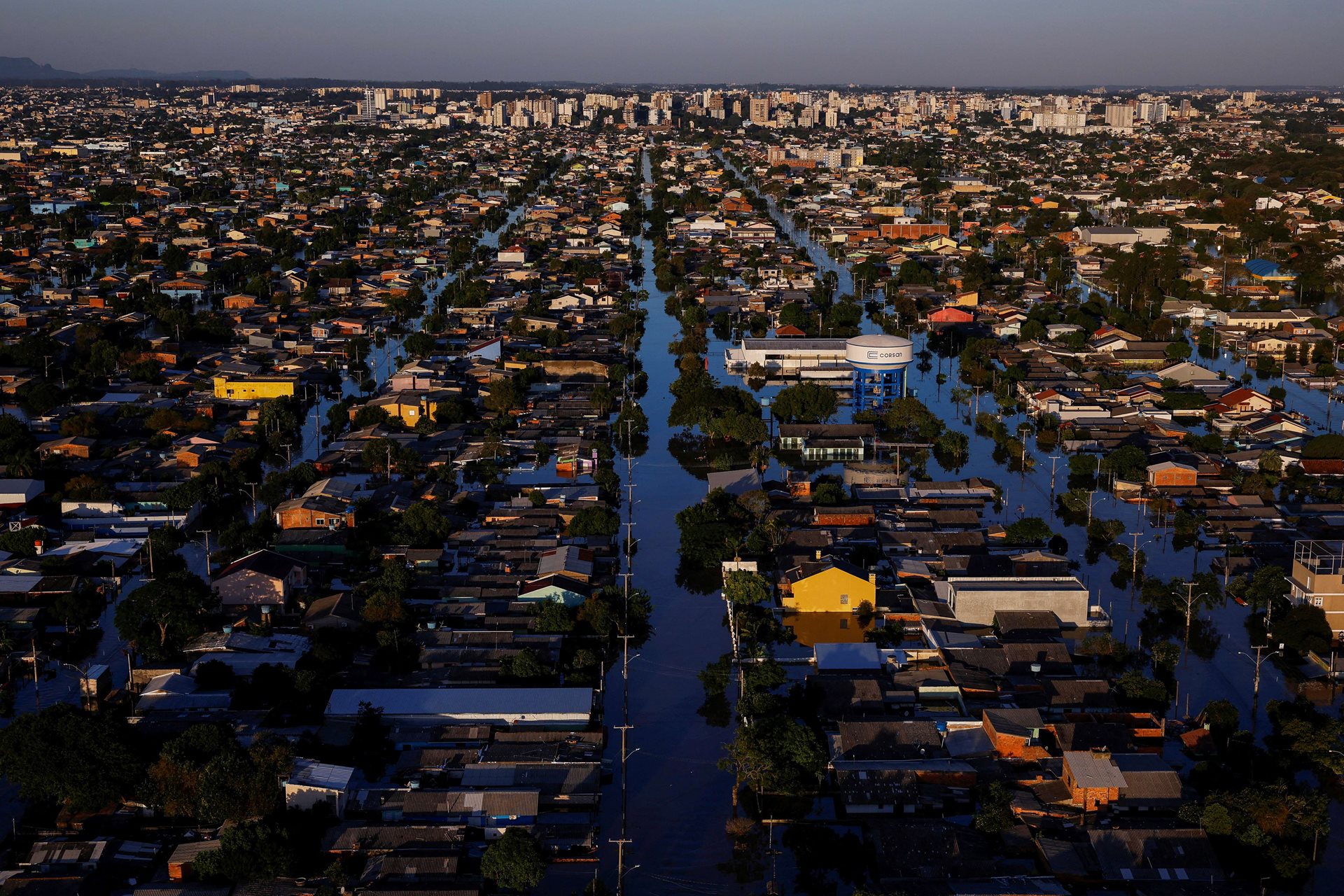 Flooded streets in Canoas, one of the most affected cities in Rio Grande do Sul, Brazil.
